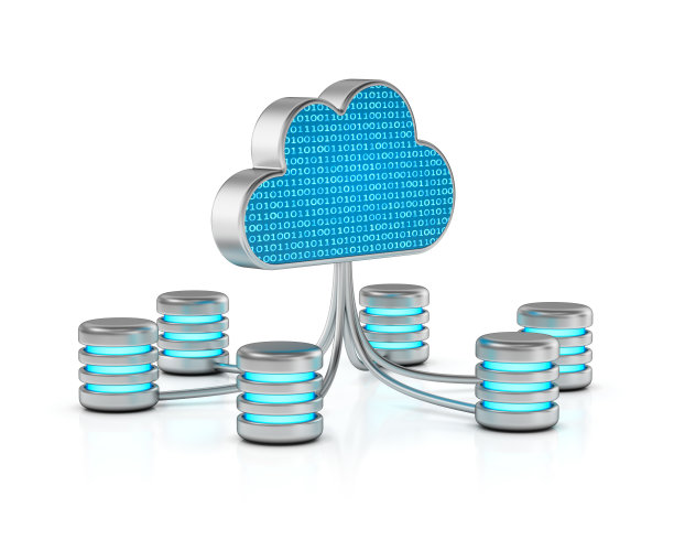 数字云和数据库存储。素材图片