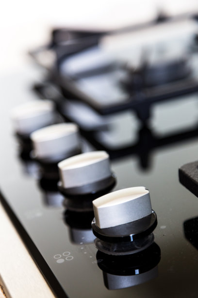 厨房内部的锅台特写图片下载