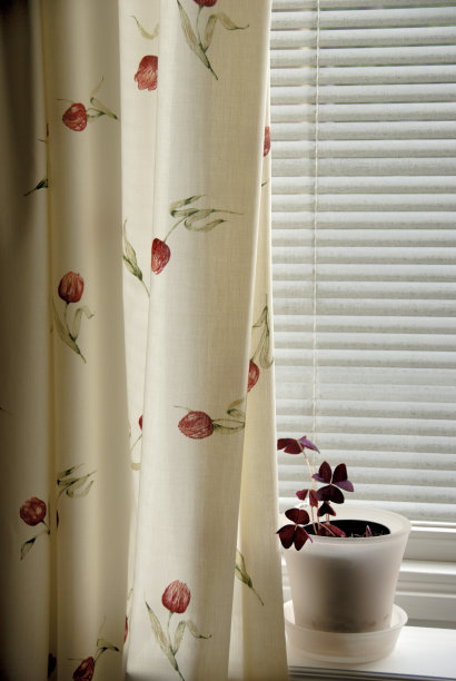 有百叶窗遮蔽的窗户图片下载