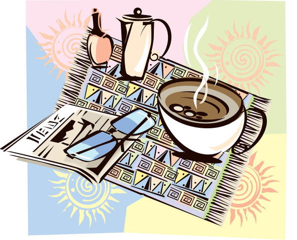 早晨喝咖啡图片下载