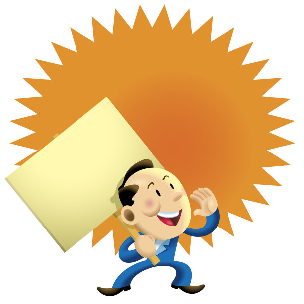 橙色留言板商人图片下载