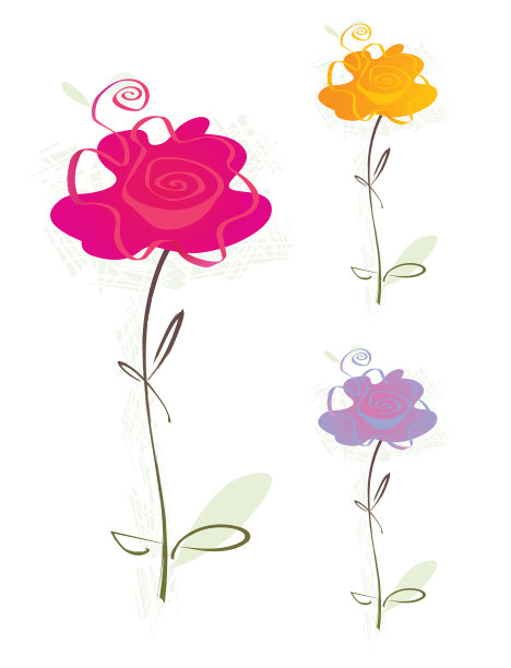 装饰风格的玫瑰素材图片