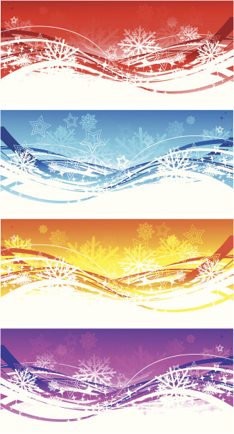 一套彩色的圣诞横幅图片下载