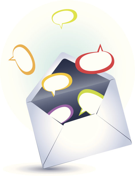 打开带有气泡的信封图片下载