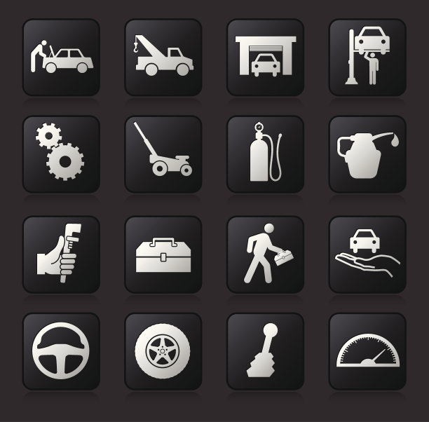 汽车维修版权免费矢量图标集图片下载