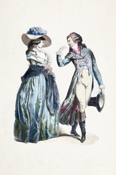 身着1770年传统服饰的德国夫妇图片下载