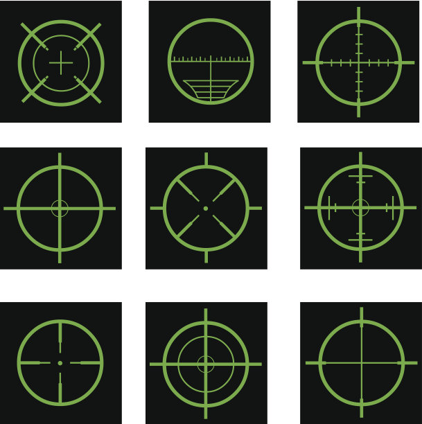 夜视绿色十字准星图标图片下载