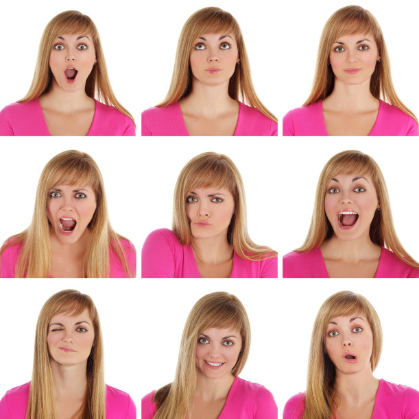 年轻女子的面部表情图片下载