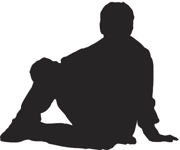 少年坐着的剪影图片下载