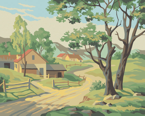 乡村道路按编号油漆图片下载