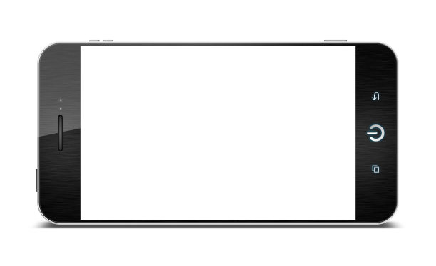 黑色智能手机(剪辑路径)孤立在白色背景图片下载