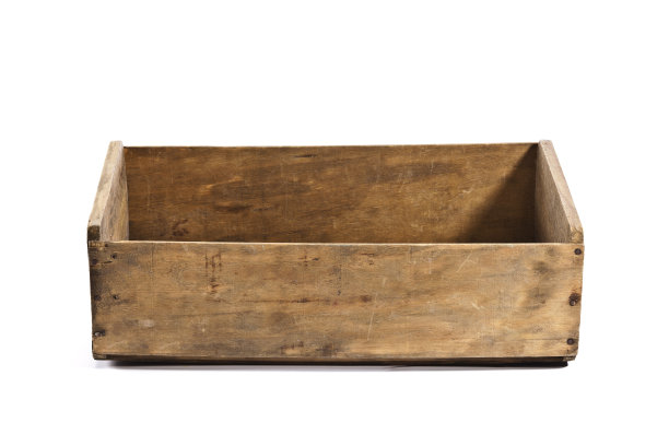 空的旧木箱孤立在白色的背景素材图片