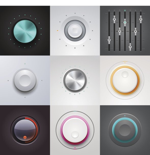 金属质感的音量旋钮图片下载