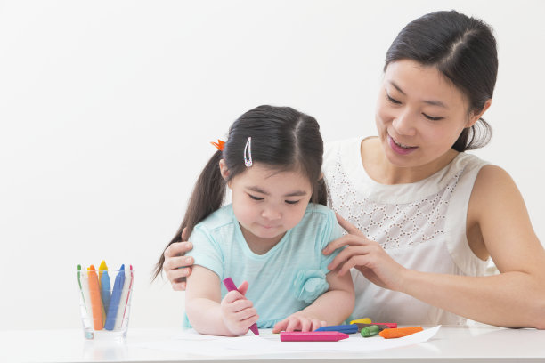 中国母亲和女儿着色图片下载