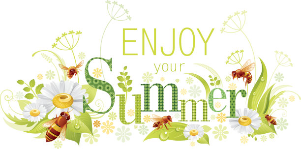 四季:夏日的旗帜，蜜蜂图片下载