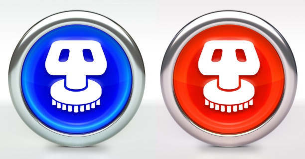 洗车刷图标上的按钮与金属边缘图片下载