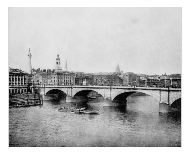 19世纪英国伦敦老伦敦桥老照片图片下载