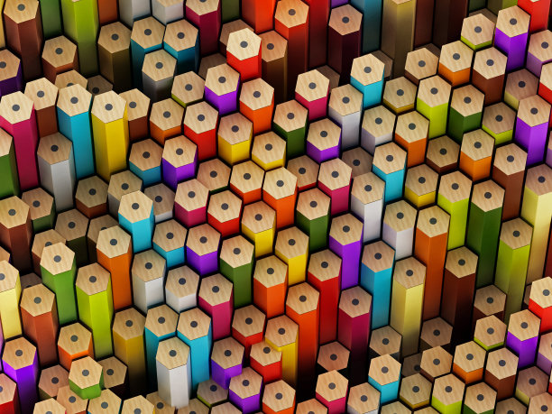 彩色铅笔堆栈图片下载