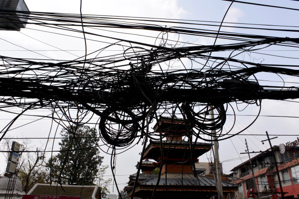 加德满都的电线图片下载