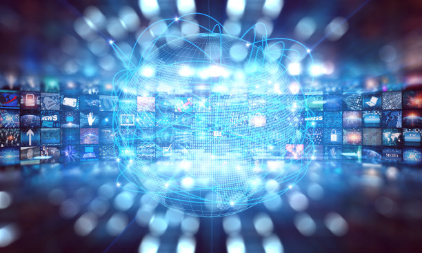 带有小屏幕的媒体概念视频墙素材图片