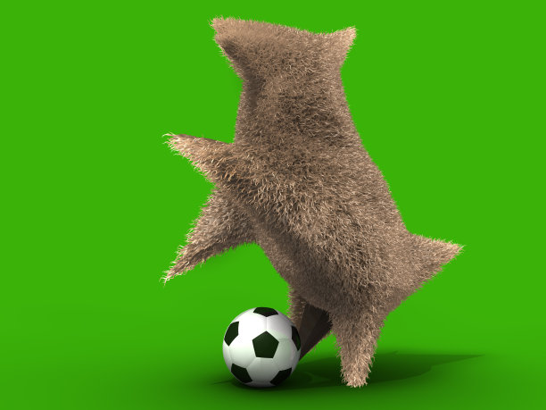 可爱的足球运动员的动物图片下载