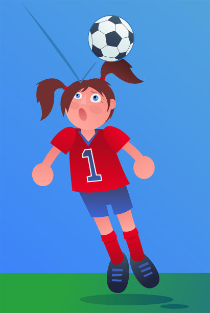 女孩踢足球素材图片