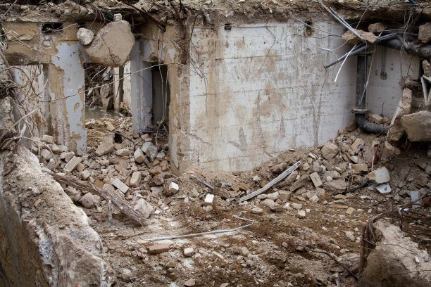 被拆除建筑物的细节图片下载