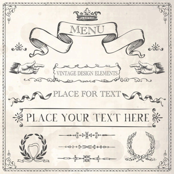 复古框架和设计元素图片下载