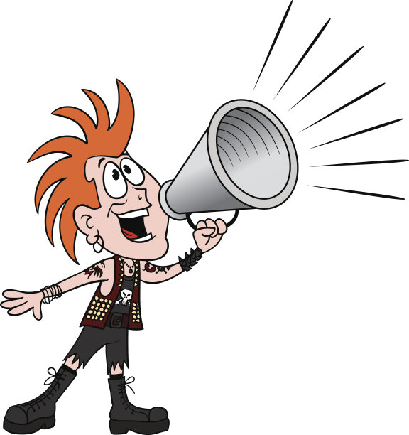 朋克用扩音器喊叫图片下载