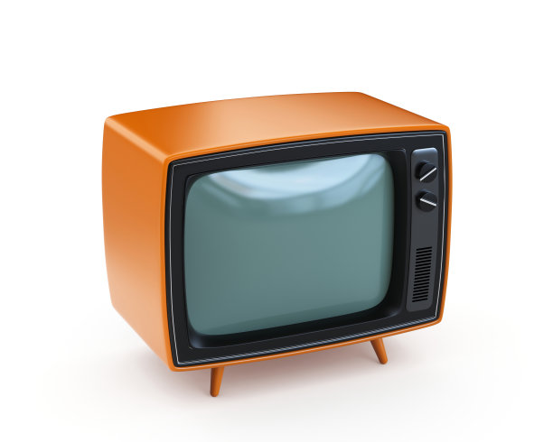 带有剪切路径的复古电视素材图片