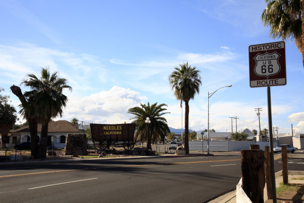 历史上著名的66号公路和加州针头图片下载