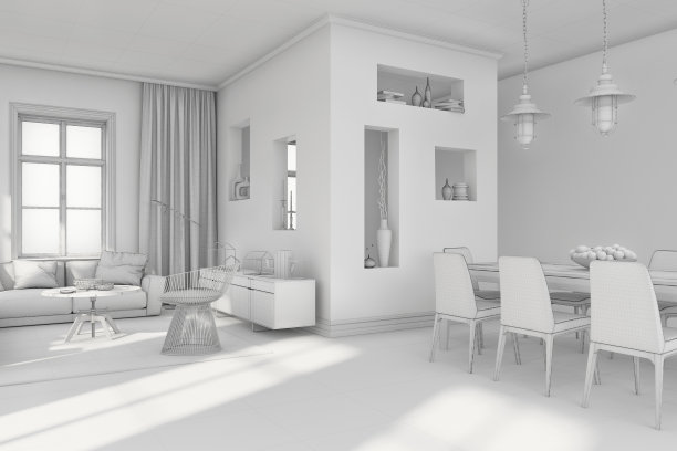 室内设计公寓白色模板图片下载