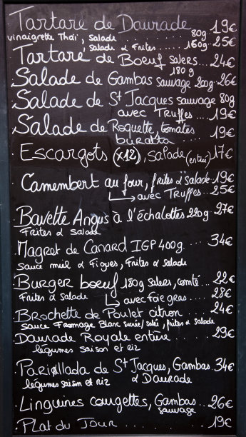 我在圣保罗-德旺斯的午餐菜单图片下载