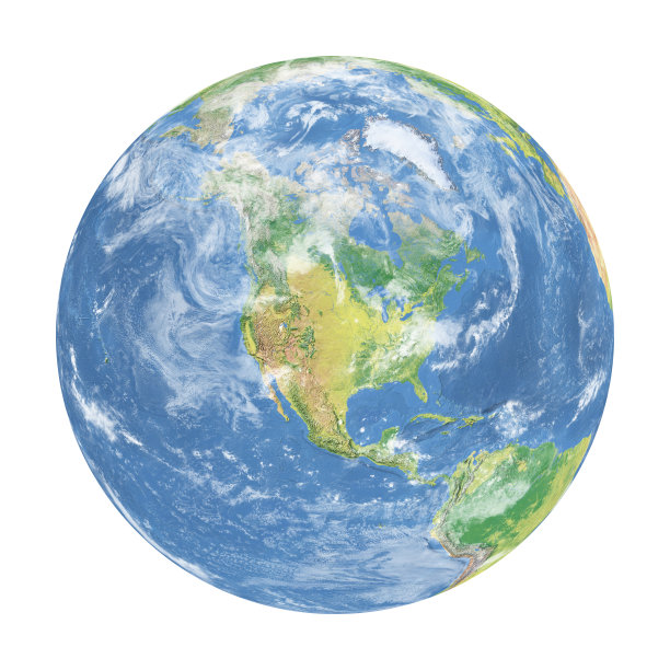 有云的地球模型:美国视图图片下载