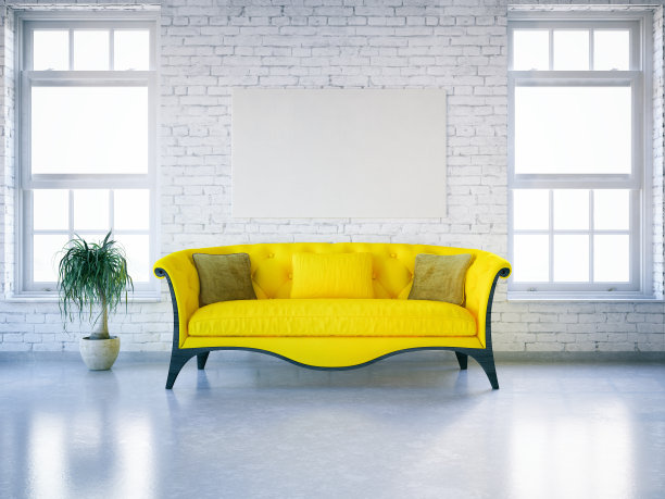 黄色的沙发图片下载