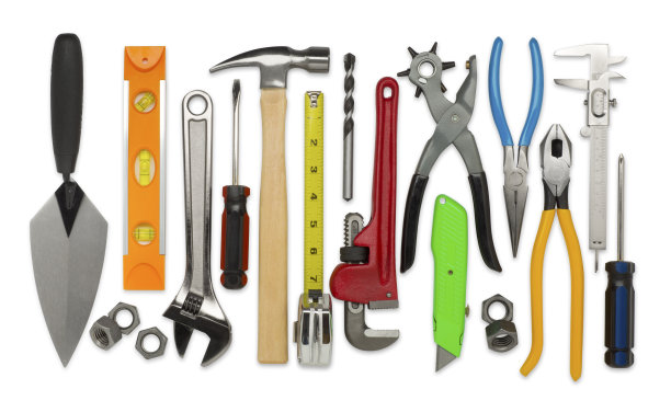 建筑工具孤立在白色背景上图片下载