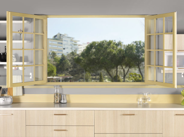 从厨房窗口看城市图片下载