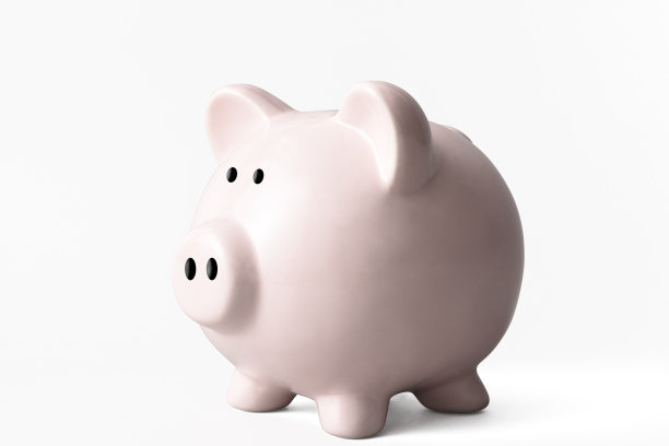 白色背景上的储蓄罐的孤立镜头图片下载