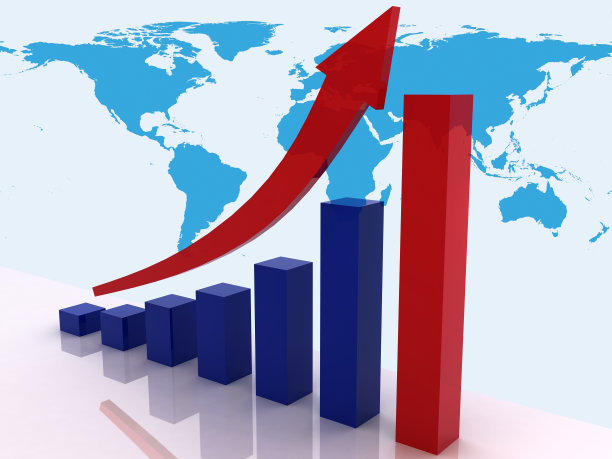 全球增长企业经济图表股票市场概念素材图片