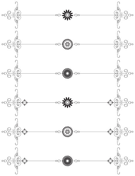 六个矢量页分隔符的集合图片下载