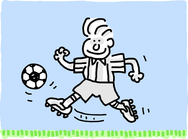 足球，足球运动员卡通插图图片下载