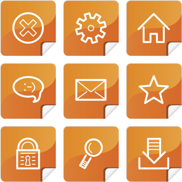 橙色贴纸基本图标设置图片下载