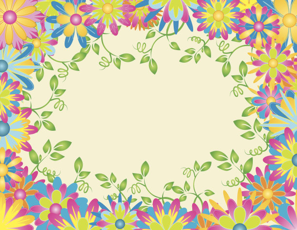 春天的花朵框架图片下载
