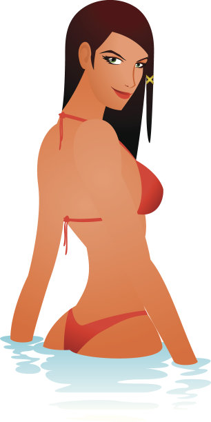 海边的性感女孩图片下载