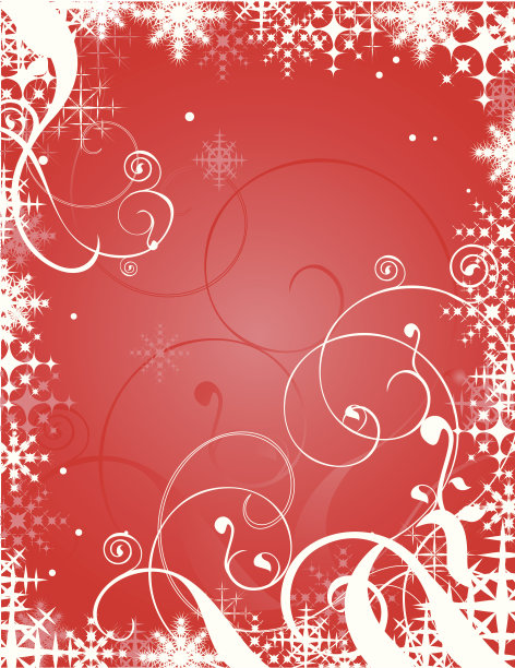 雪花和漩涡-红色图片下载