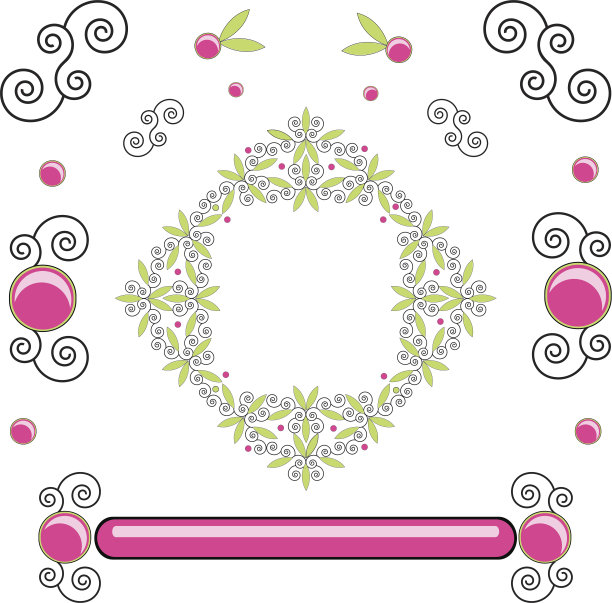 粉绿色和黑色元素图片下载