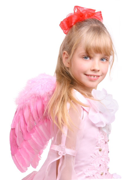 那个穿着天使服装的女孩。图片下载