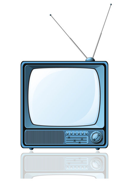 蓝色复古的电视图片下载