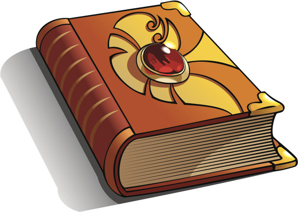 封面镶宝石的古书图片下载