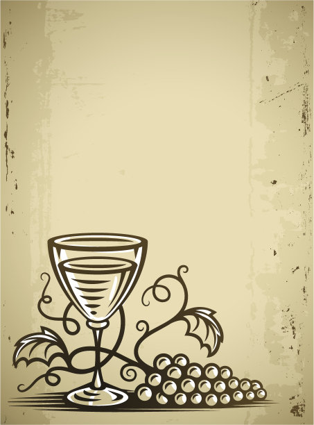 玻璃与葡萄酒和葡萄在垃圾背景图片下载